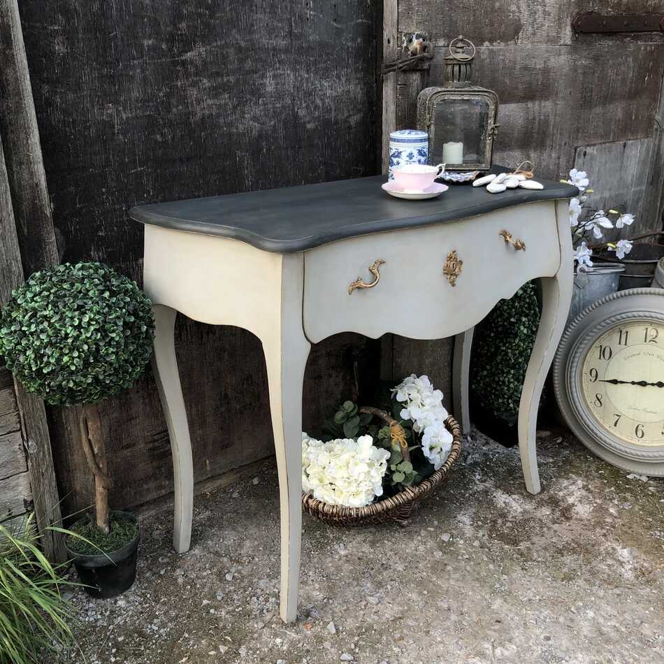 grey painted dressing table Marbury Slate Grey Painted 2 Drawer Dressing Table Set with Mirror & Stool