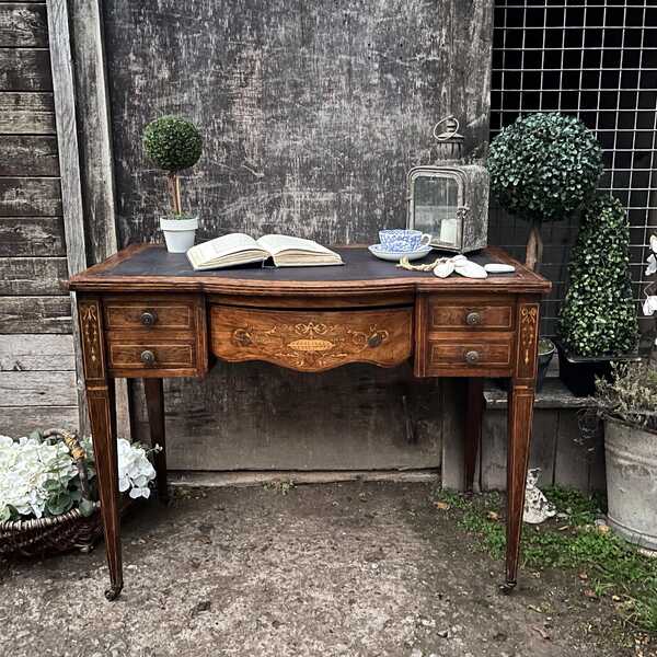 Inlaid Georgian Regency Style Antique Vintage Console DressingTable Ladies Desk