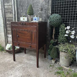 Antique Georgian Mahogany Cutlery Canteen Pot Cupboard Bedside Table Basin Base