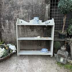 Country Style Decorative Grey Hand Painted Wall Mounted 3 Tier Wall Storage Unit