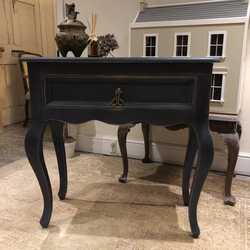 Dark Blue Painted Country Chic Style Rustic Vintage Console / Dressing / Side Table