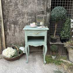 Duck Egg Blue French Country Vintage One Drawer Pot Cupboard Bedside Table