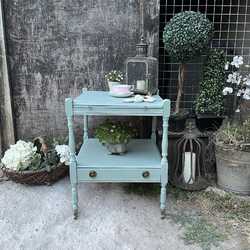 Duck Egg Blue Hand Painted Classic English Country Style Bedside / Side Table