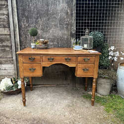 Edwardian Country Style Antique Rustic Pine Console / Dressing / Hall Table Desk