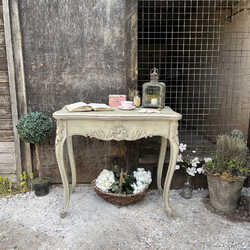 Gorgeous Grey Hand Painted French Vintage Folding Console Table / Dining Table