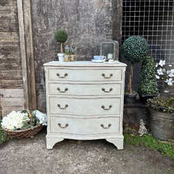 Grey Hand Painted Classic Country Style Vintage Chest Of Drawers / Bedside table