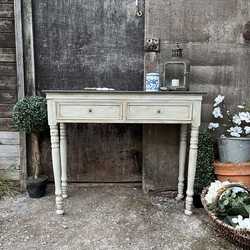 Grey Hand Painted French Country Chic Style Console Table / Dressing Table / Desk