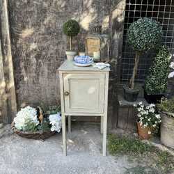 Grey Hand Painted Gustavian Country Style Vintage Pot Cupboard / Bedside Table