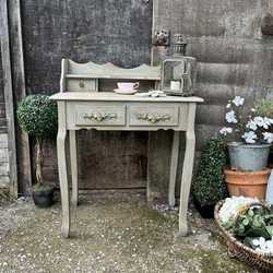 Grey Hand Painted Romantic Country Chic Style Console Table / Dressing Table / Desk