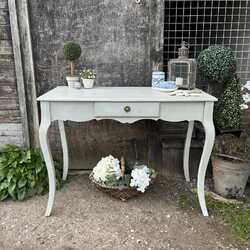 Grey Hand Painted Vintage French Country Style Console Table Dressing Table Desk