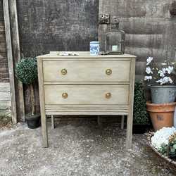 Grey Hand Painted Vintage Gustavian Country Style Chest of Drawers / Wash Stand