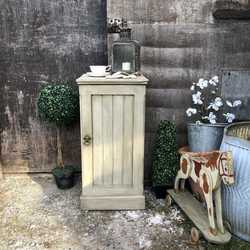 Grey Painted Antique Country Farmhouse Pot Cupboard Bedside Table / Basin Base