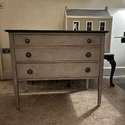 Gustavian Country Style Grey Hand Painted Vintage Chest of Drawers on Castors
