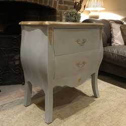 Matching Pair of Grey Hand Painted Country Chic Bedside Tables / Chest of Drawers