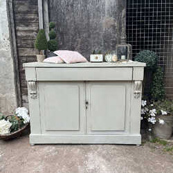 Rustic Grey Victorian Country Farmhouse Antique Chiffonier Buffet Cupboard Cabinet