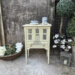 Sand coloured Hand Painted Gustavian Vintage Georgian “Facade” Bedside Table