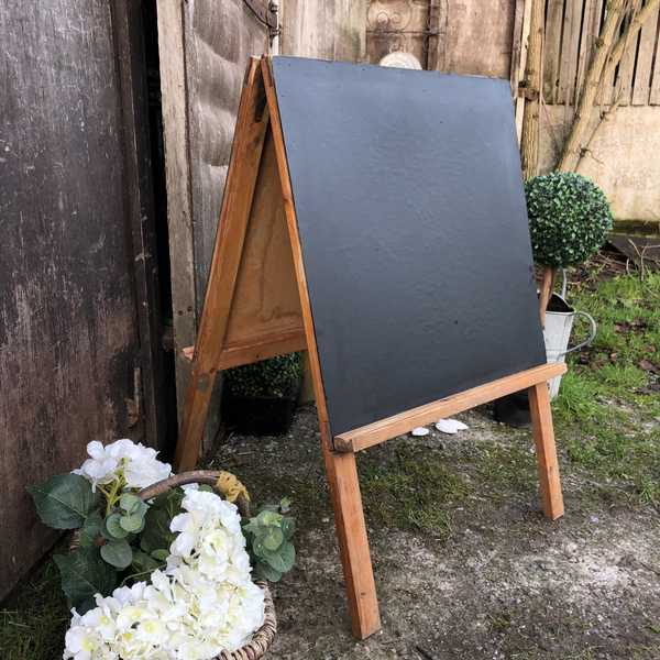 Traditional Vintage Children's A Framed Double Sided Chalk / Blackboard Notice Board