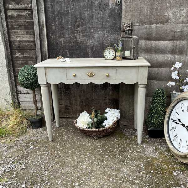 Grey Hand Painted Vintage Country Chic Console / Dressing Table / Desk / Basin Base