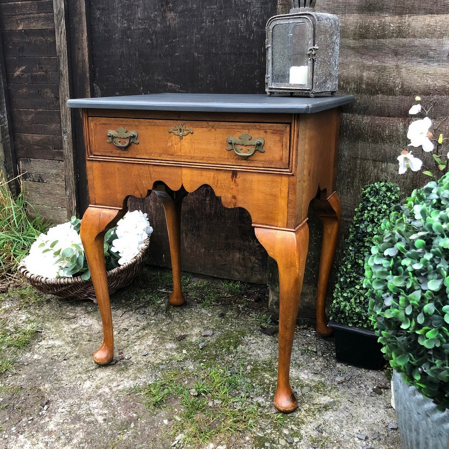 Charming Vintage Country Antique Chic Yew Low Boy / Console Table