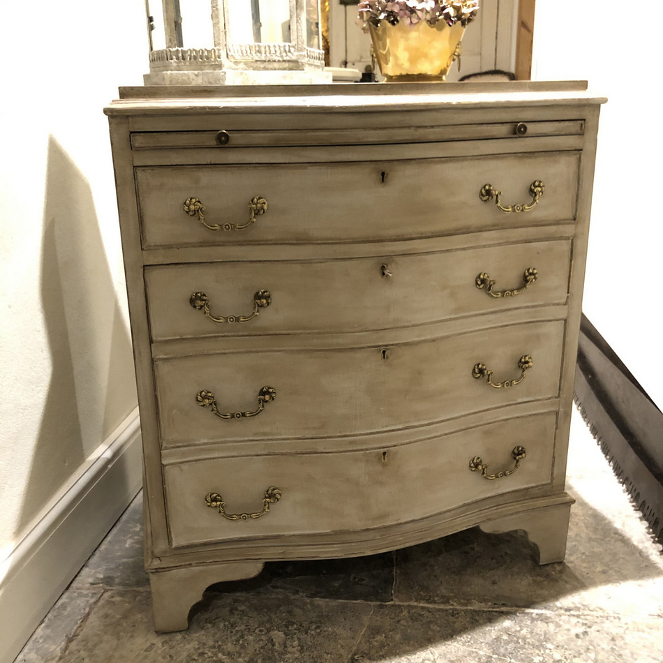 Grey Serpentine Gustavian Country Style Cabinet Desk Disguised As