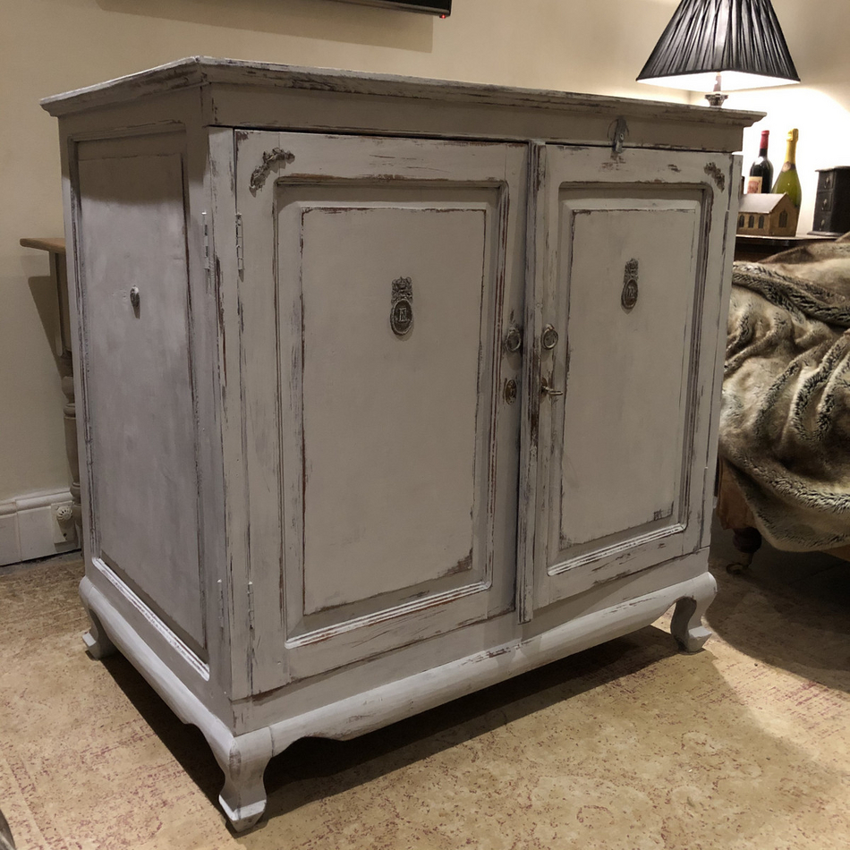 Grey Painted Rustic French Country Vintage TV Stand ...